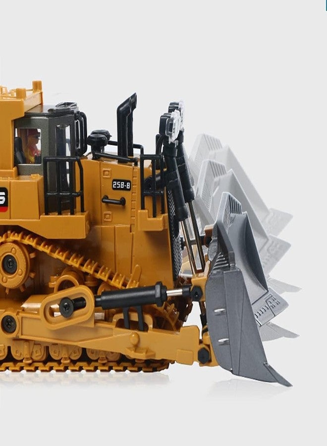 VIKINGS Remote Control Bulldozer RC 1/24 Full Functional Construction Vehicle, 2.4Ghz 9 Channel Bulldozer Front Loader Toy with Light and Sound for Kids Age 6,7,8,9,10,- Multicolor - Image 3